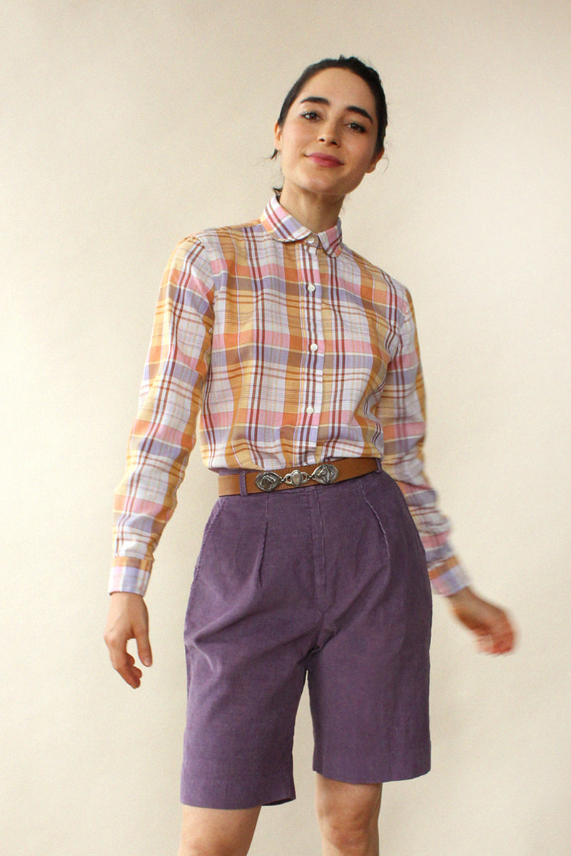 Leon Lavender Cord Shorts S