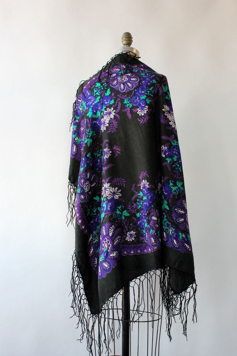 Vivid Violet Fringe Shawl