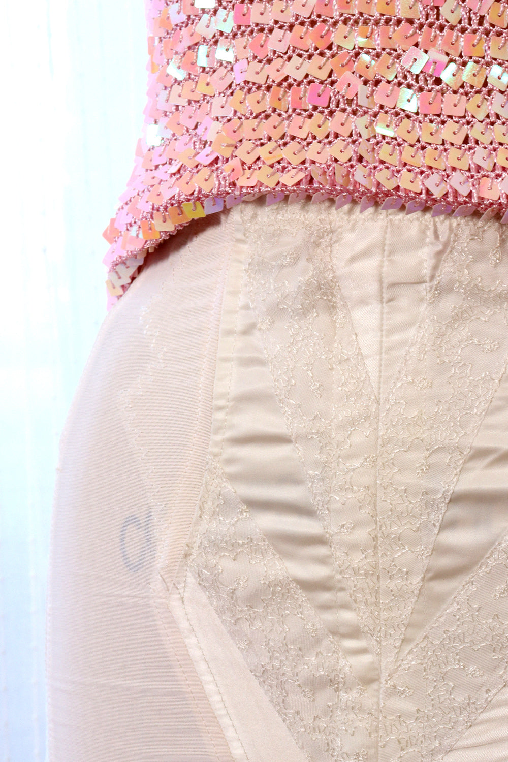 Ivory Paneled Girdle XS