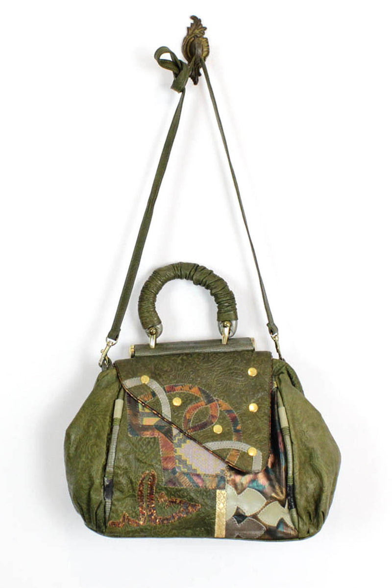 green tribal bag