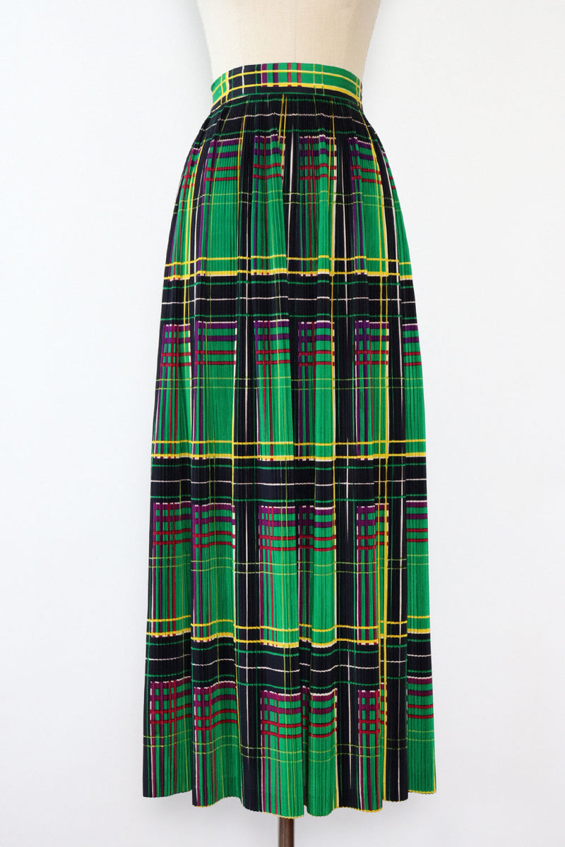 Laura of Dallas Pleated Plaid Maxi M/L