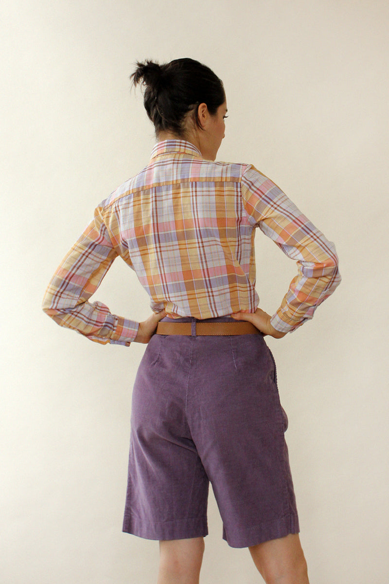 Leon Lavender Cord Shorts S
