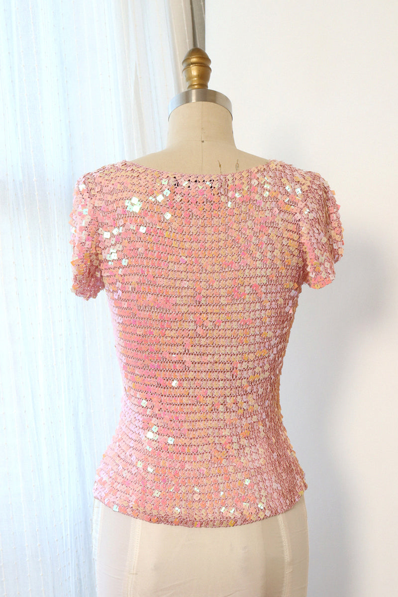 Lily Sequined Crochet Top XS-M