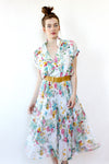 Pleated Botanical Dress M/L