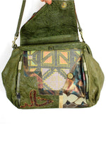 green tribal bag