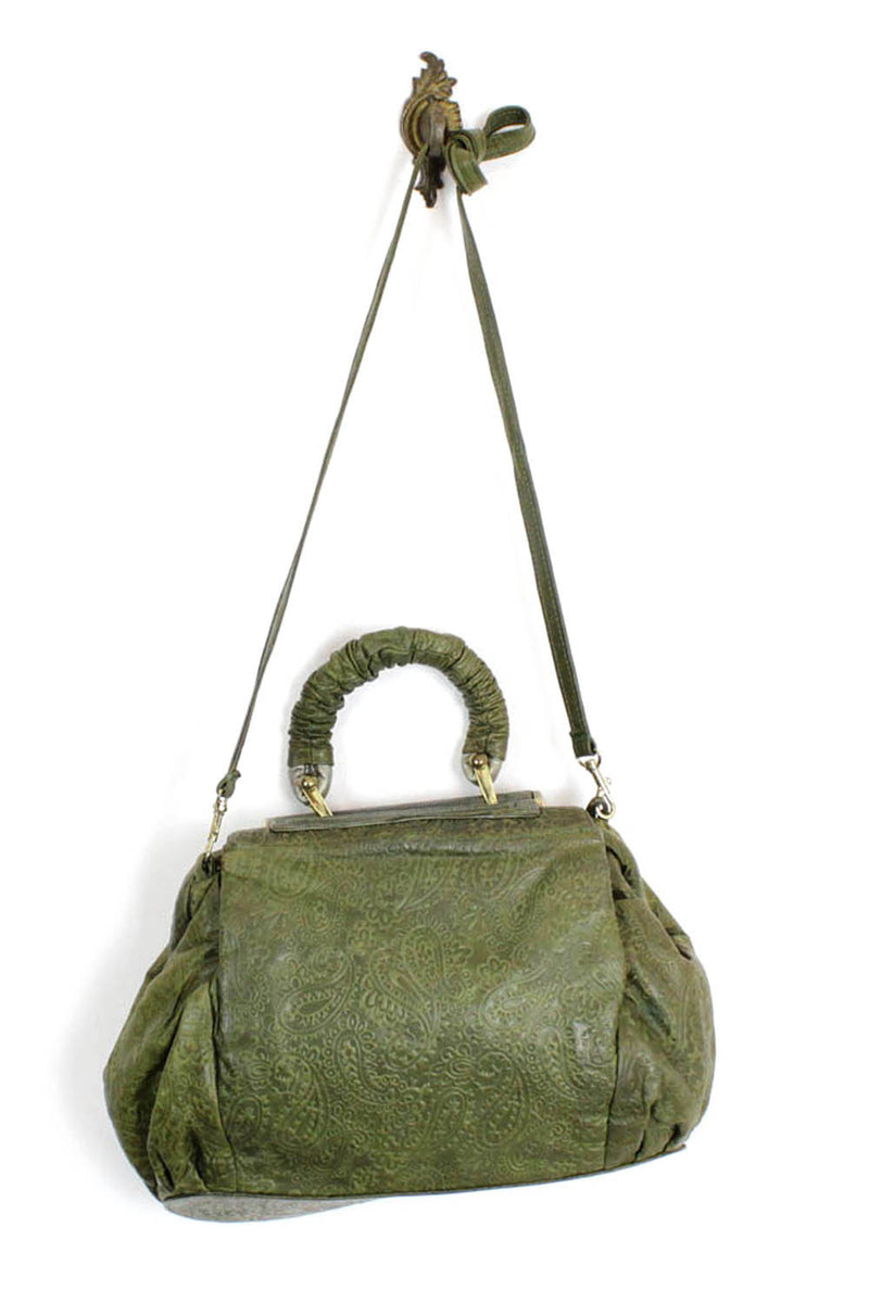 green tribal bag