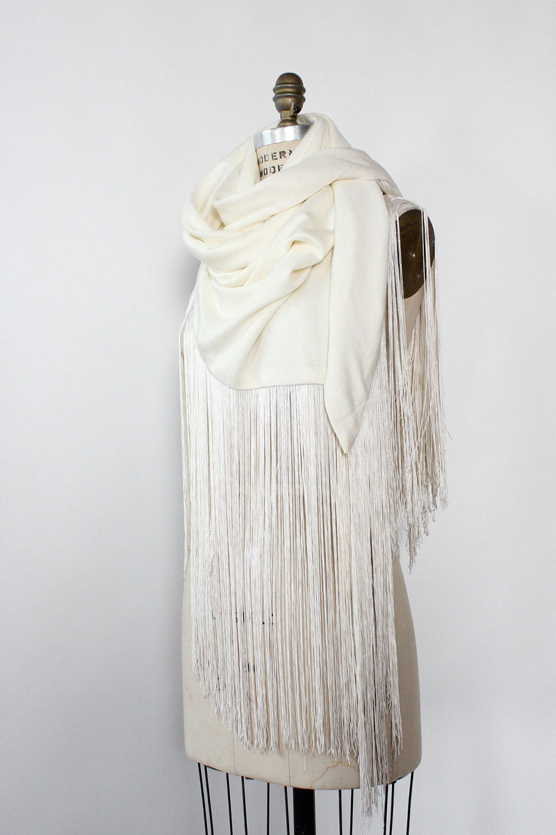 Ivory Fringe Shawl
