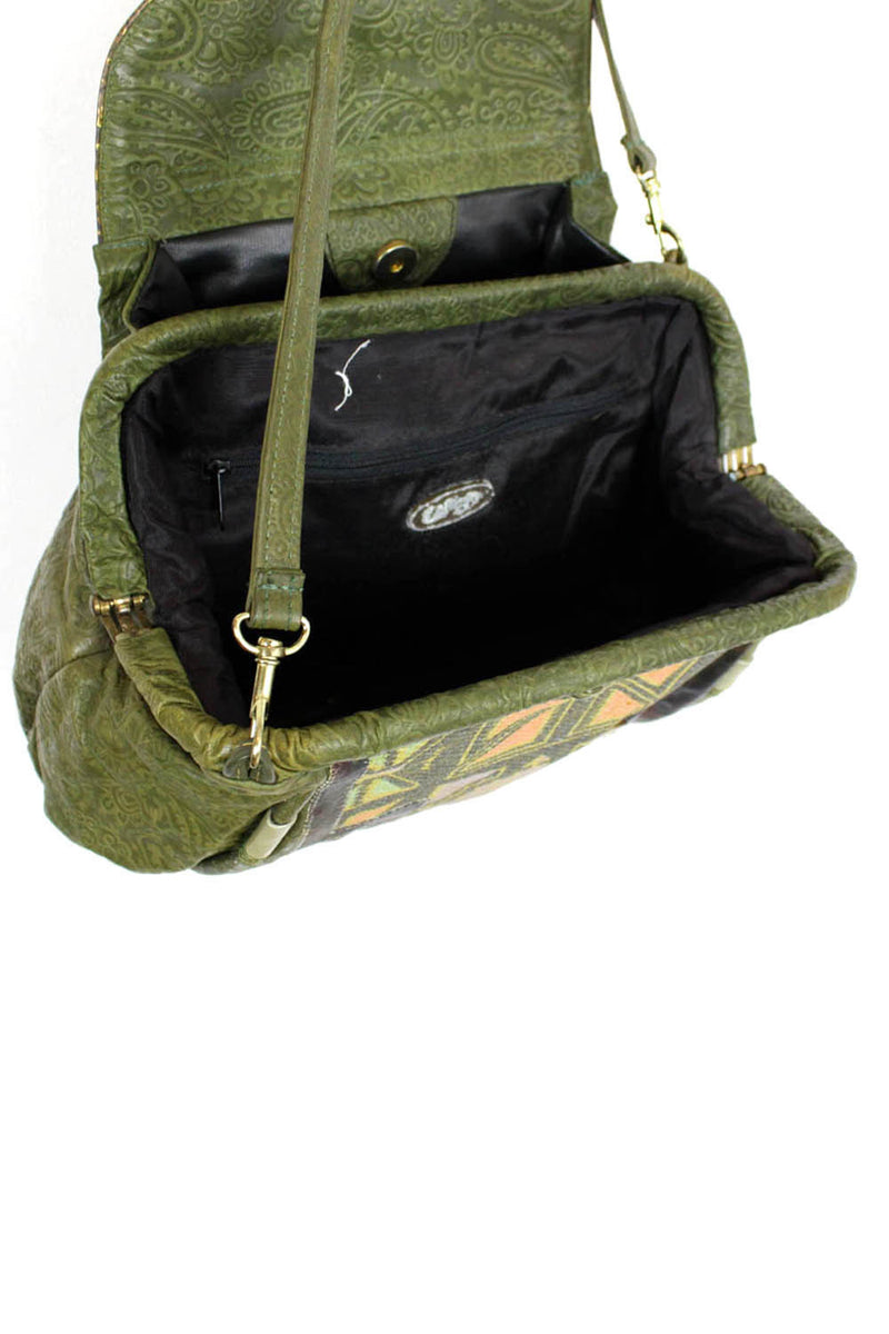 green tribal bag