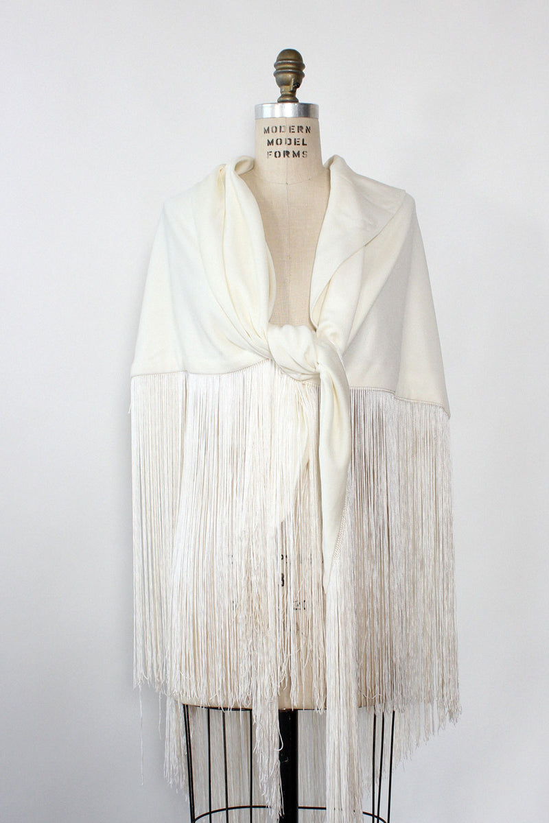 Ivory Fringe Shawl