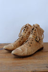 Textural Tan Leather Booties 8.5-9