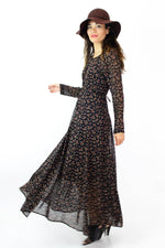 Micro Floral Full Sweep Maxi Dress S/M
