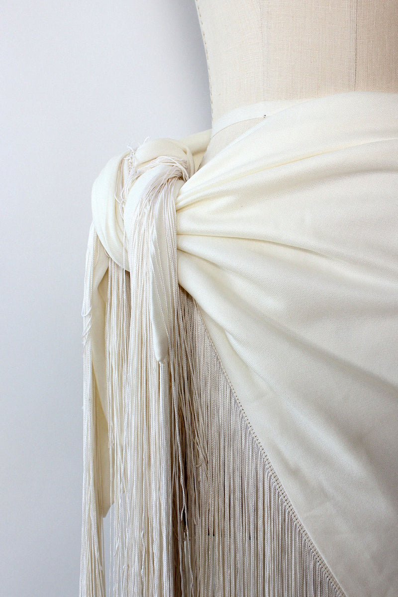 Ivory Fringe Shawl