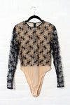 Starry Beaded Lace Bodysuit M