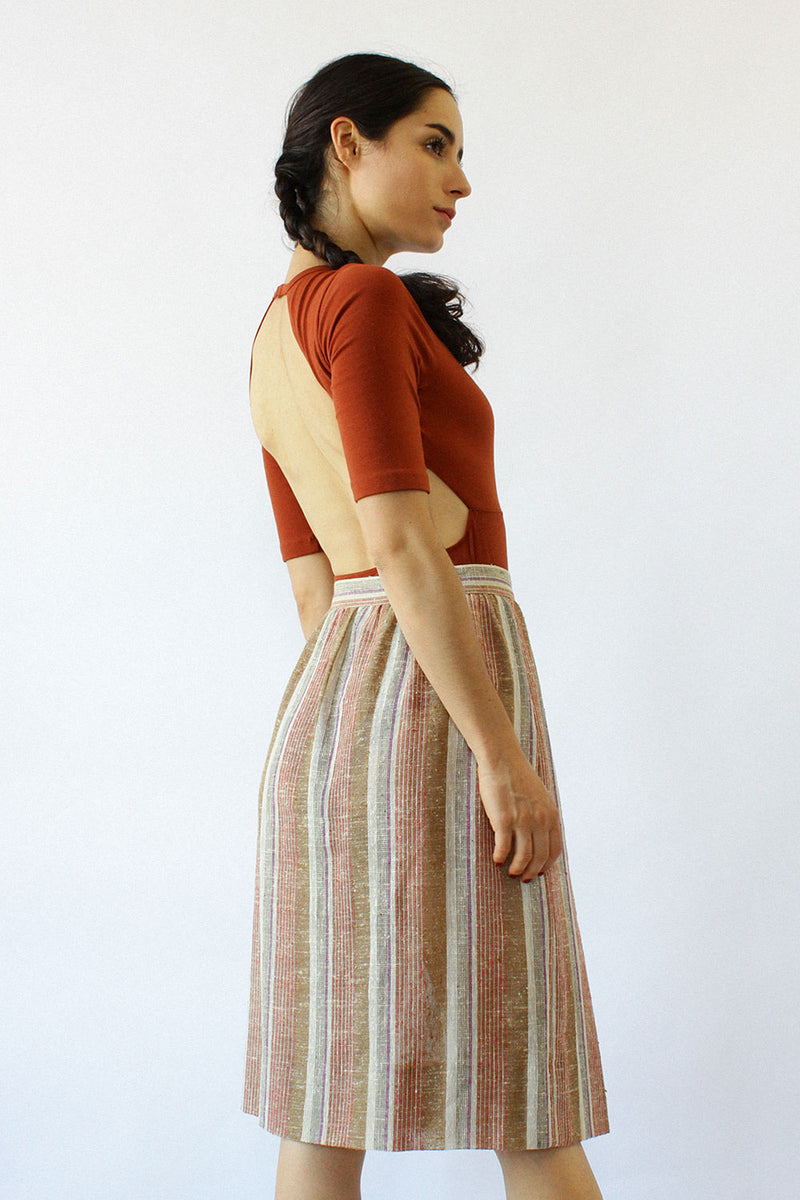 Nubby Natural Woven Skirt S