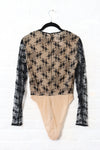 Starry Beaded Lace Bodysuit M