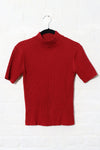 Ruby Red Ribbed Top S/M