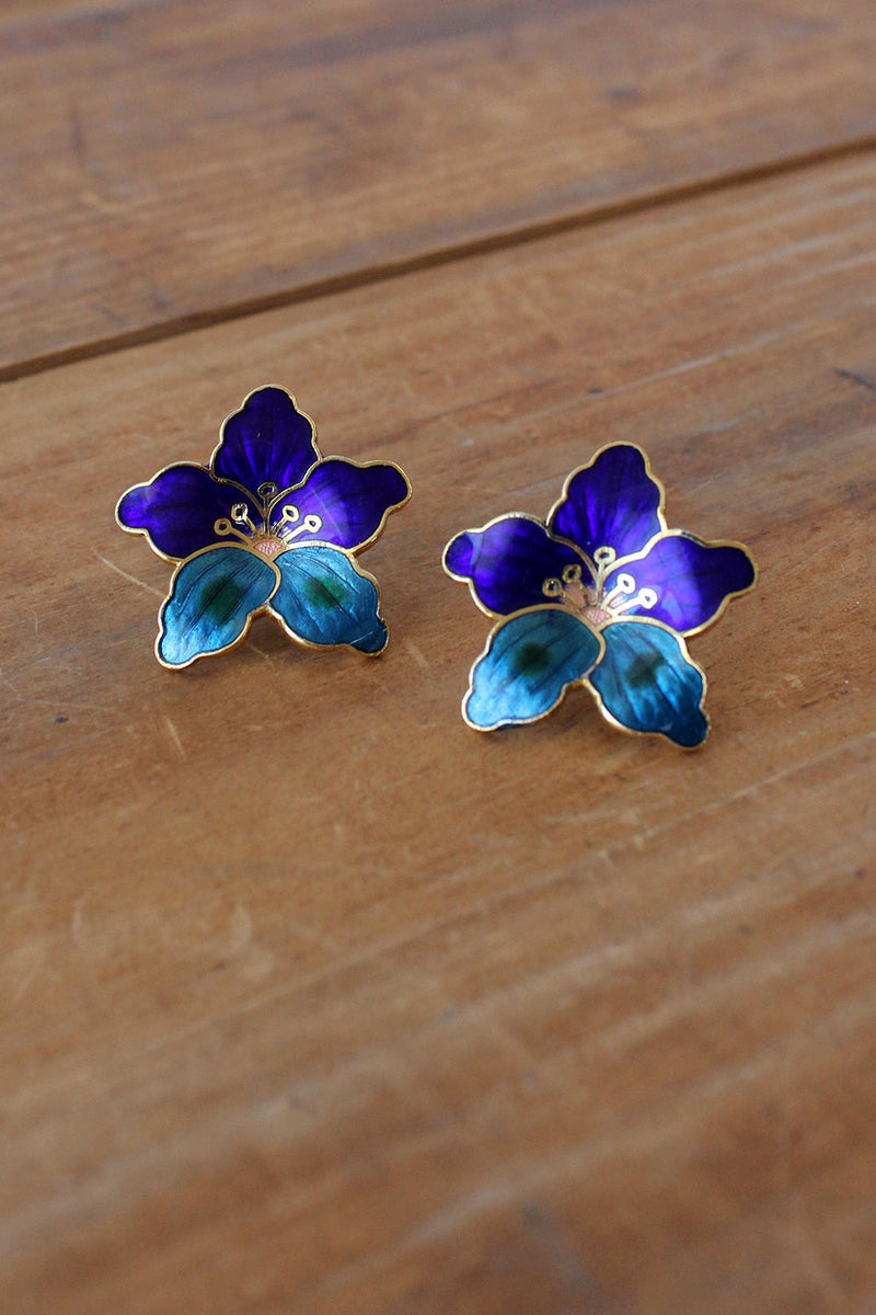 Royal Lily Enamel Earrings