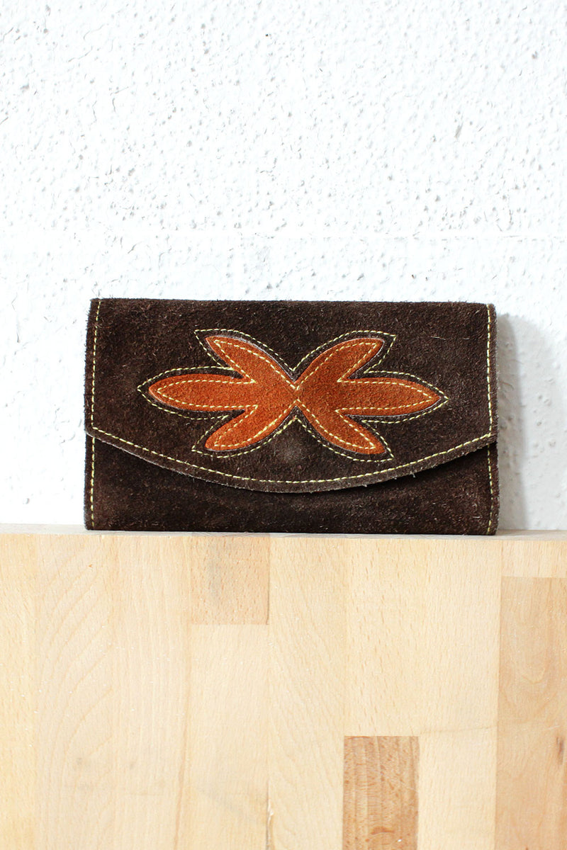 Suede Leaf Wallet