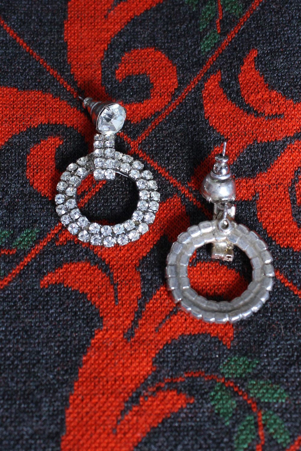 Rhinestone Circle Earrings