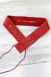 Ruby Red Leather Waist Belt S/M