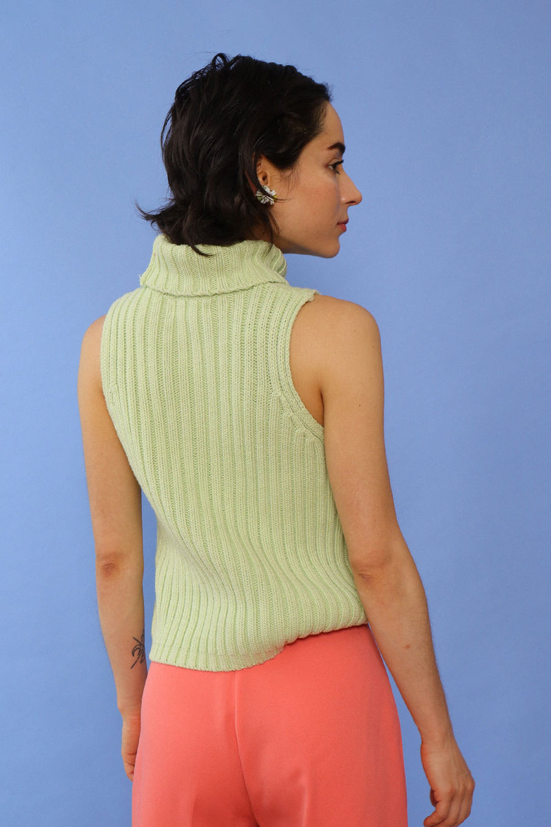 Spearmint Sleeveless Turtleneck XS-M
