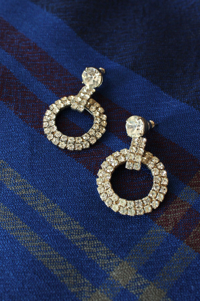 Rhinestone Circle Earrings