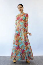 Kaleidoscope Print Maxi Dress XS-M