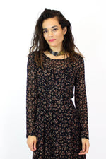 Micro Floral Full Sweep Maxi Dress S/M