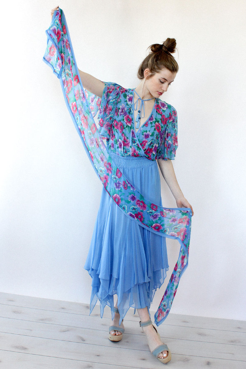 Diane Freis Silk Flutter Dress