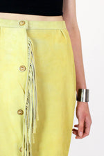 Camel Leather Fringe Skirt M/L