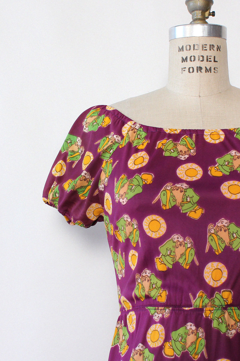 Mystical Man Print Dress S/M
