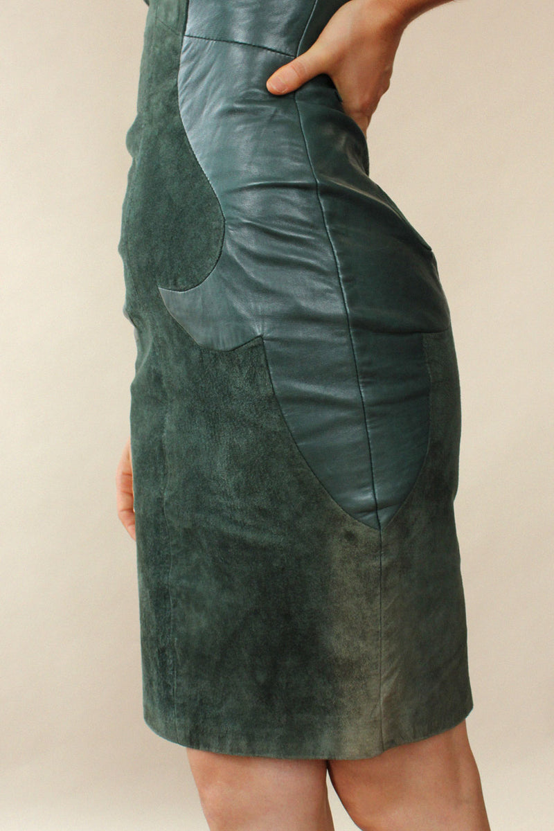 North Beach Leather Bustier Dress XS