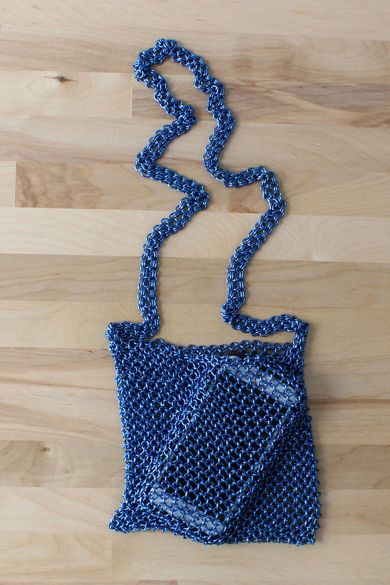 Electric Blue Chainmail Bag