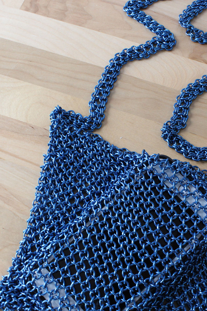 Electric Blue Chainmail Bag