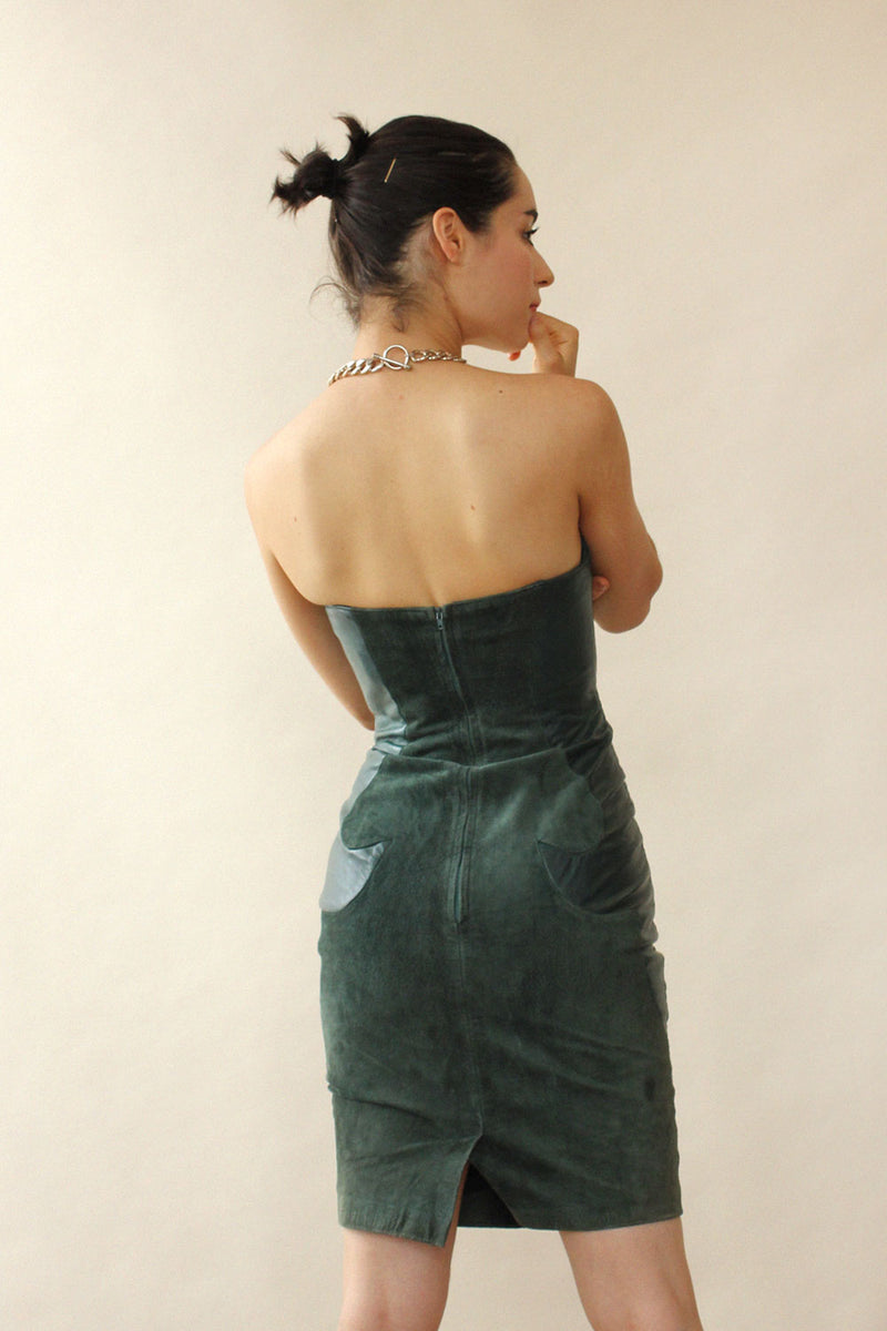 North Beach Leather Bustier Dress XS