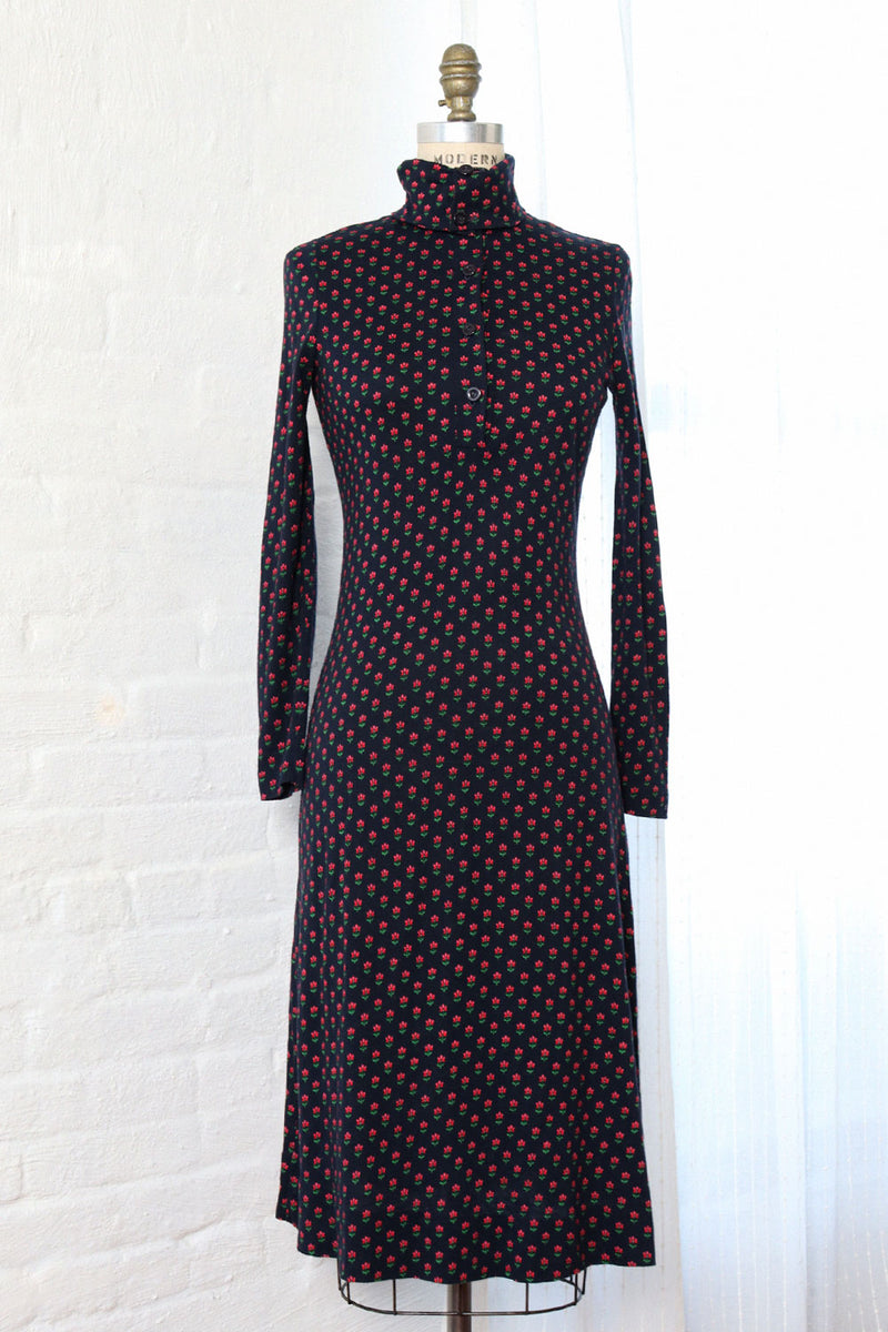 DVF Ditsy Flower Turtleneck Dress