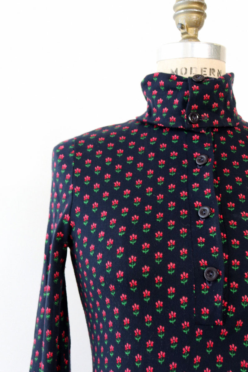 DVF Ditsy Flower Turtleneck Dress
