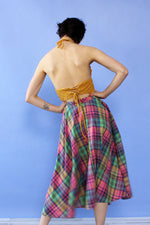 Kiwi Strawberry Plaid Circle Skirt XS