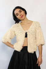 Shaggy Cream Cardi XS-M