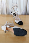 Chanel Cap Toe Wrap Ankle Heels 37.5