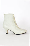 Bone White Button Boots 8