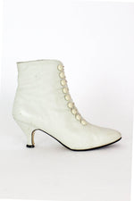 Bone White Button Boots 8
