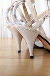 Chanel Cap Toe Wrap Ankle Heels 37.5
