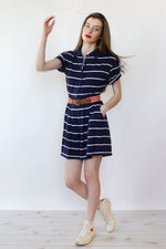Navy Stripe Romper