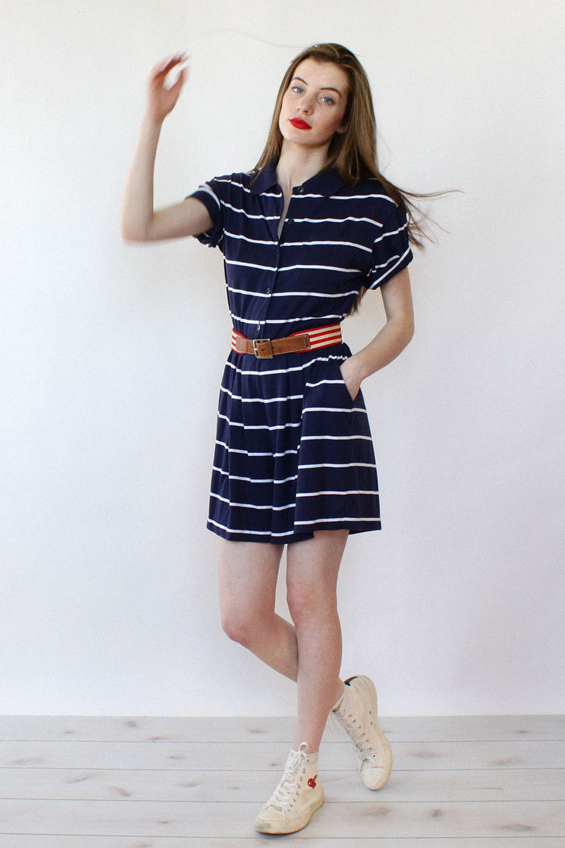 Navy Stripe Romper