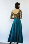 Teal Suede Flare Skirt XS-M