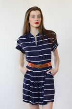 Navy Stripe Romper