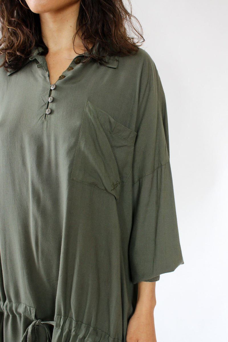 Olive Slouch Pool Dress