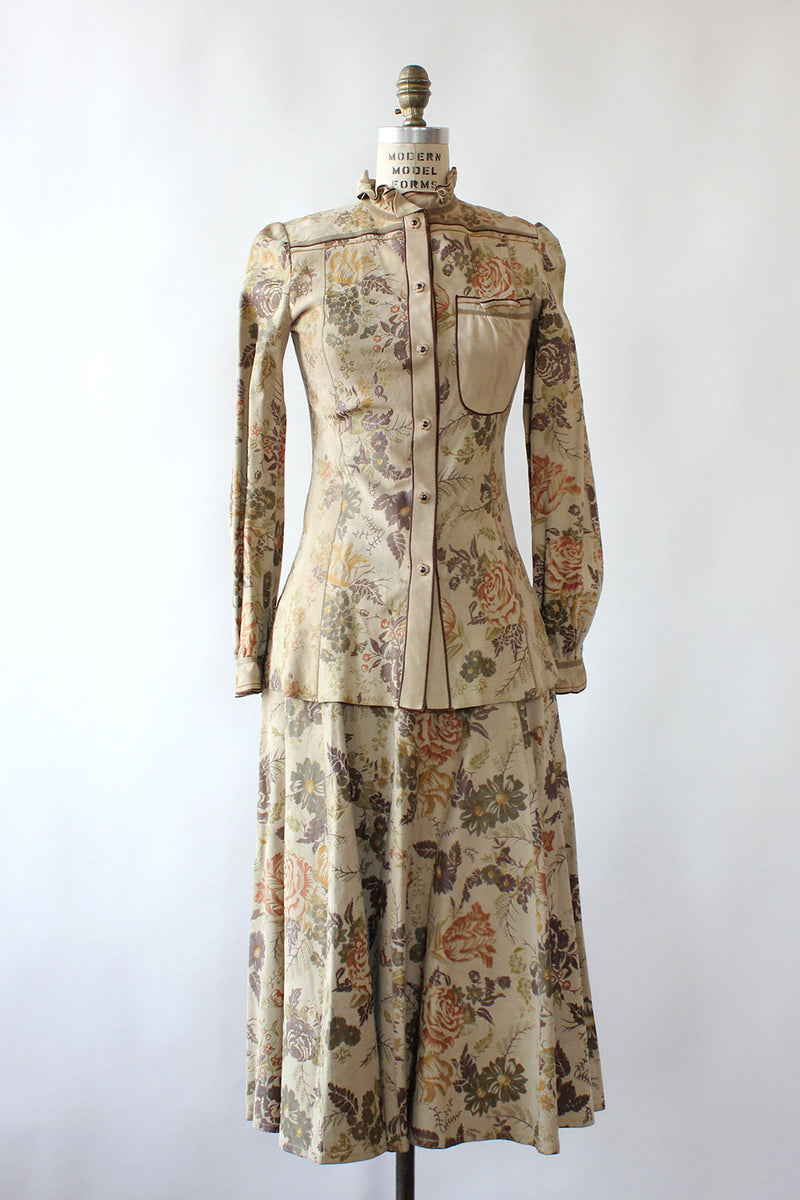Roberto Cavalli Suede Floral 2 pc Set XS/S