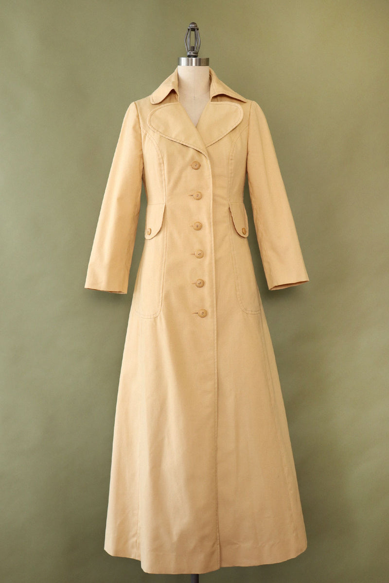 Butterscotch Seventies Fitted Maxi Trench XS